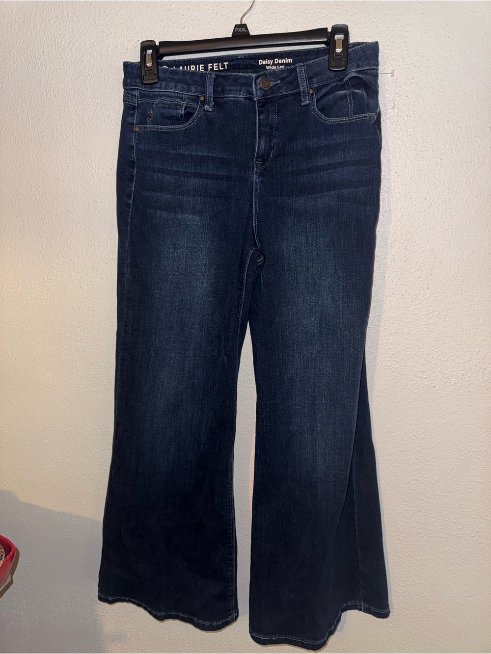 Laurie Felt Dark Indigo Wide Leg Daisy Denim Jeans